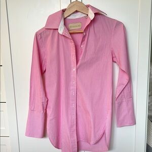 Classic Pink and White Blouse Tailored Fit